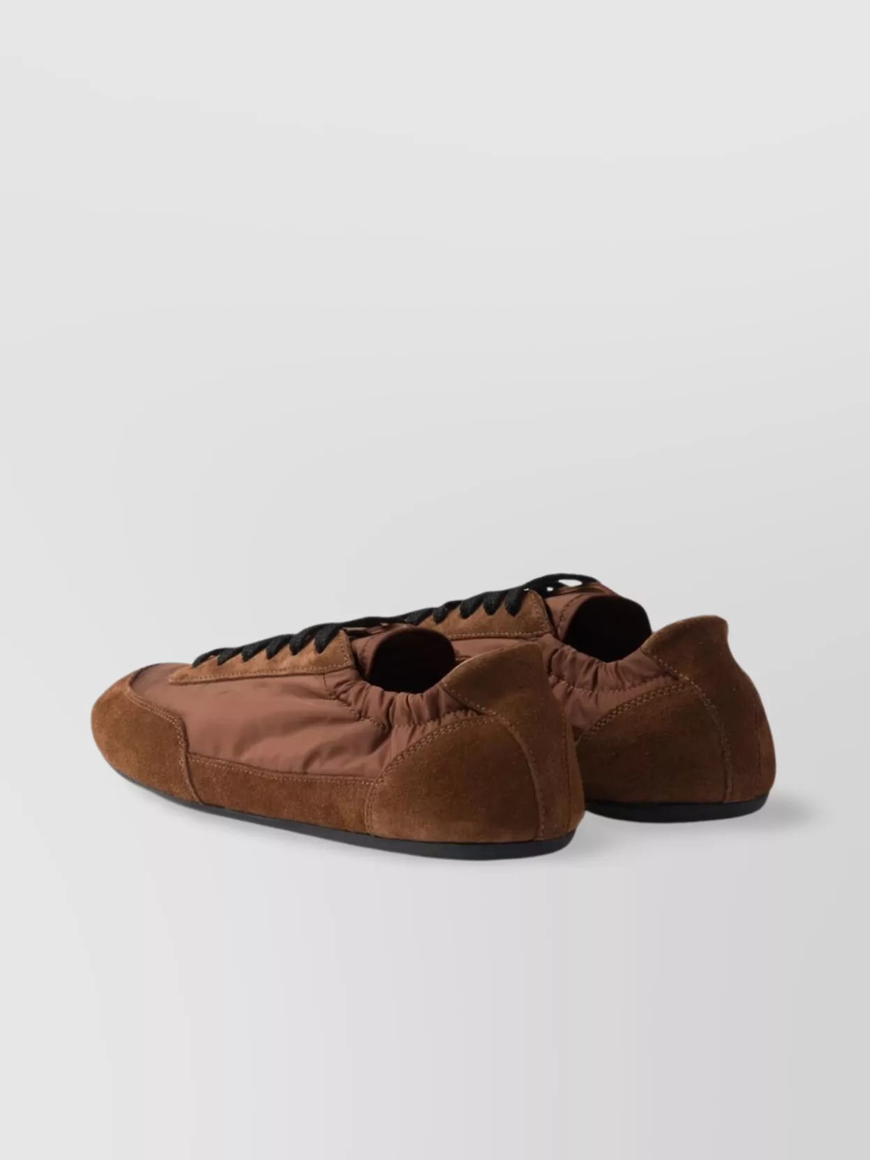 Prada Geometric Tread Lightweight Ballerina Sole In Brown