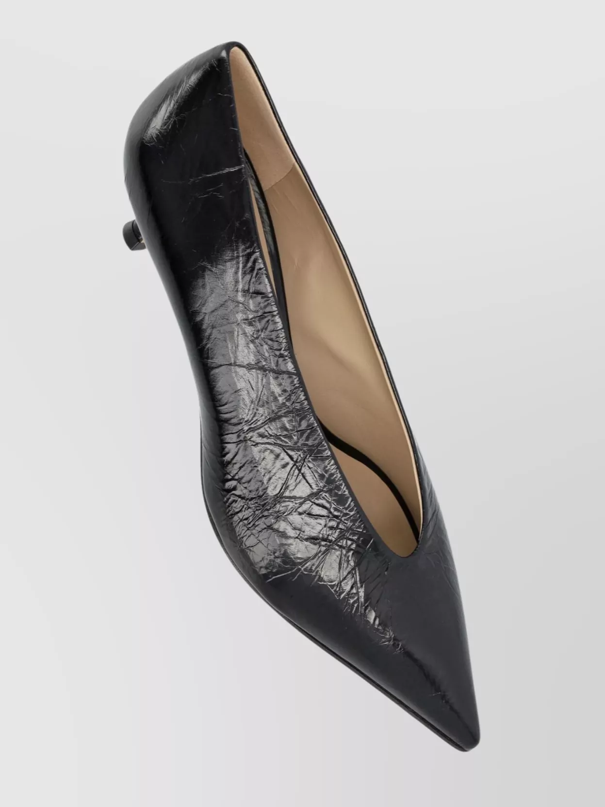 Le Monde Beryl Glossy Kitten Heel Pointed Toe Pumps