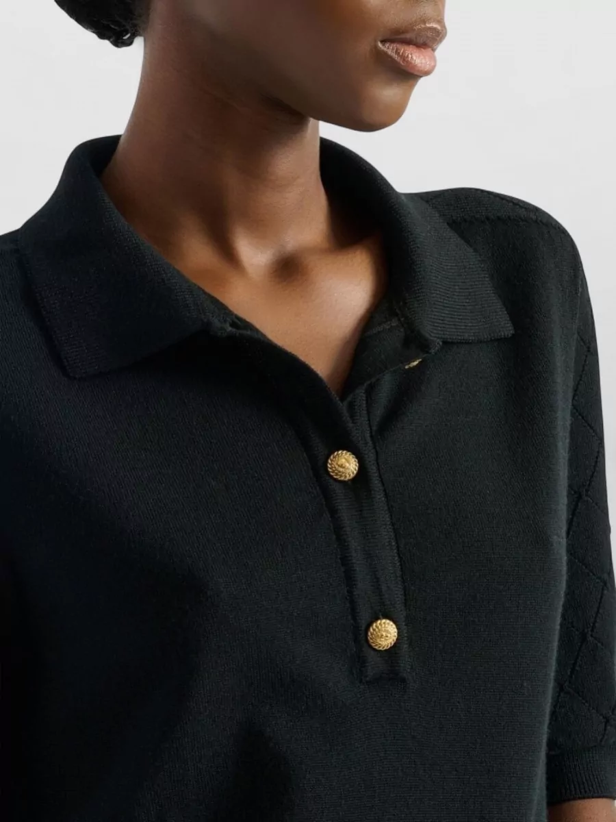 Balmain Virgin Wool Polo Top