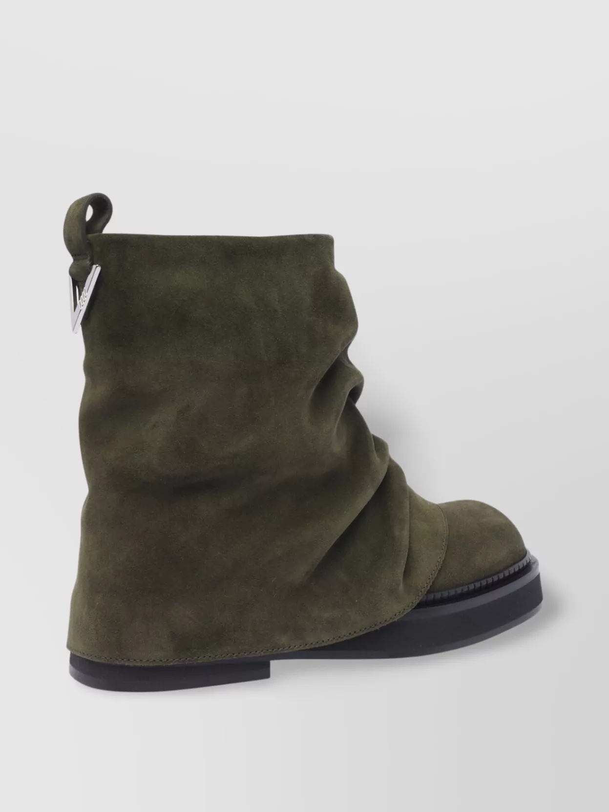 The Attico Leather Ankle Pull Tab Combat Boots