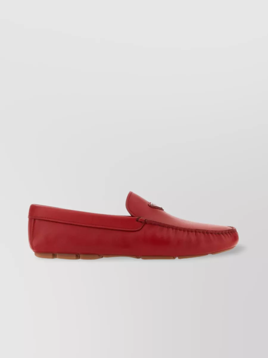 PRADA ROUNDED TOE NAPPA LEATHER LOAFERS