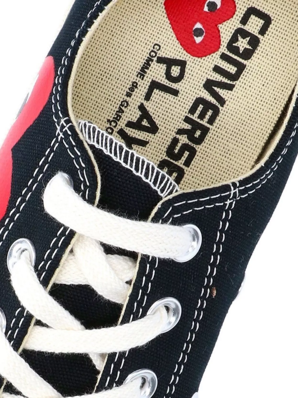 Comme Des Garçons Play Canvas Low Top Sneakers With Rubber Sole