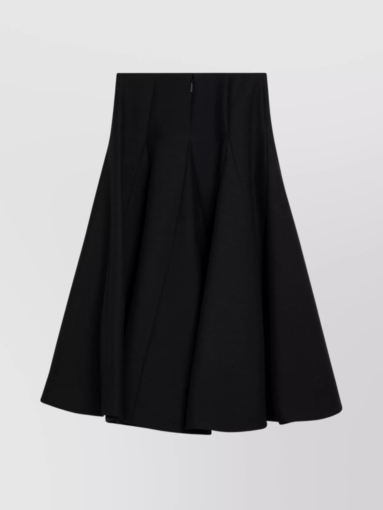 Valentino Crepe Couture Wool-blend Midi Skirt In Black