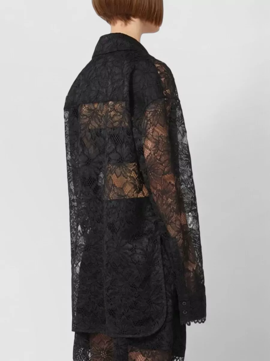 Sportmax Floral Lace Long-Sleeve Pyjama Top