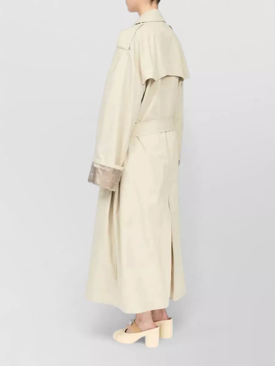 Mm6 Maison Margiela Cotton Double-Breasted Belted Trench Coat
