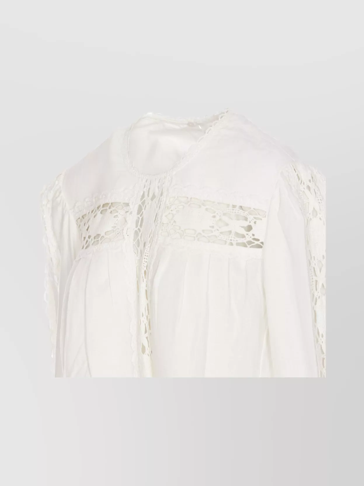 ISABEL MARANT ÉTOILE CREWNECK LACE DETAILING EMBROIDERED TOP