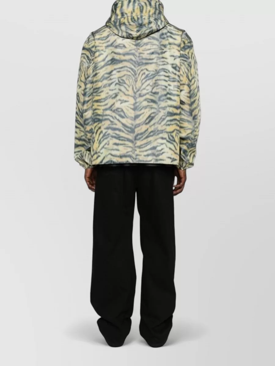 Kenzo Hooded Blazer Silk Nylon All Over Print