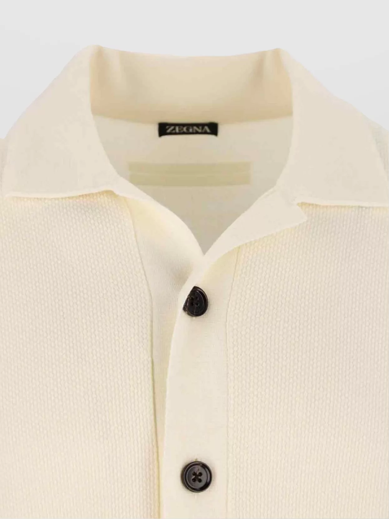 Shop Zegna Ribbed Collared Crewneck Sweater