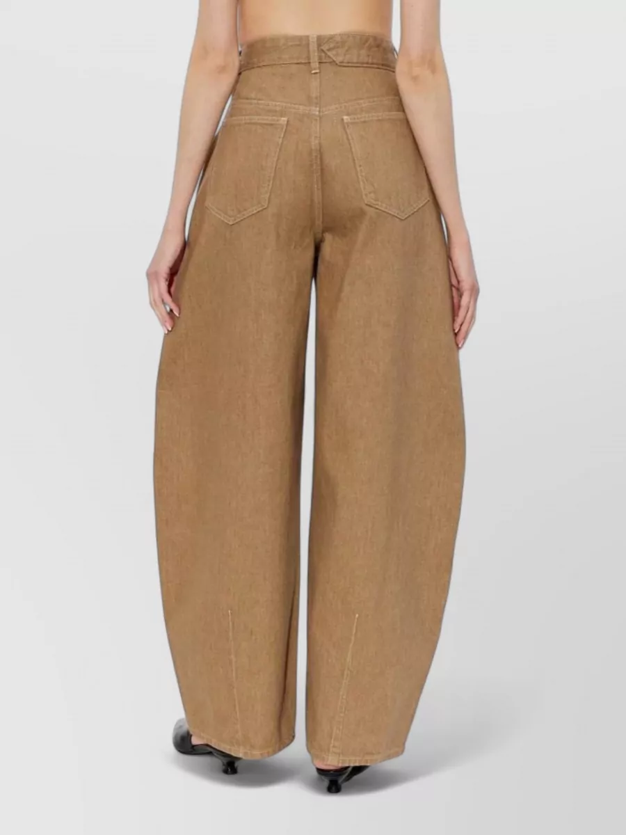 Jacquemus Denim Pleated Wide-Leg Jeans