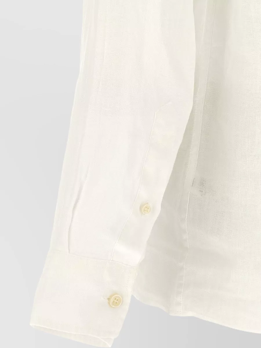 Mc2 Saint Barth Linen Long-Sleeve Polo Shirt