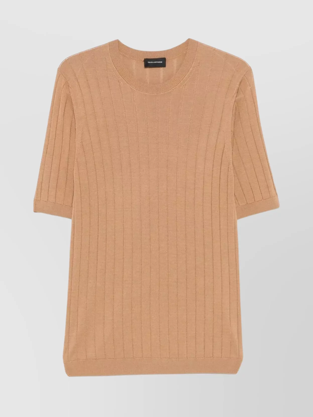 Tagliatore Lightweight Ribbed Texture Round Neck T-Shirt