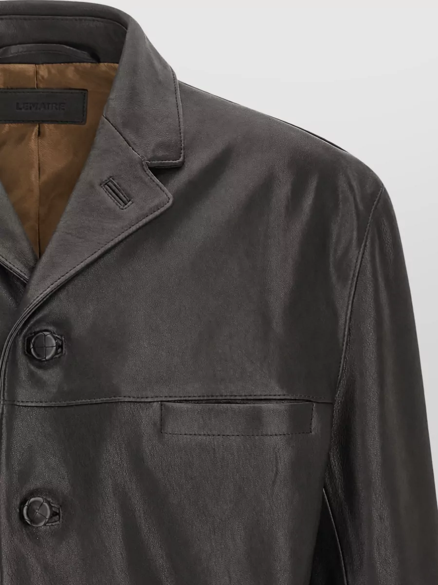 Lemaire Leather Single-Breasted Coat