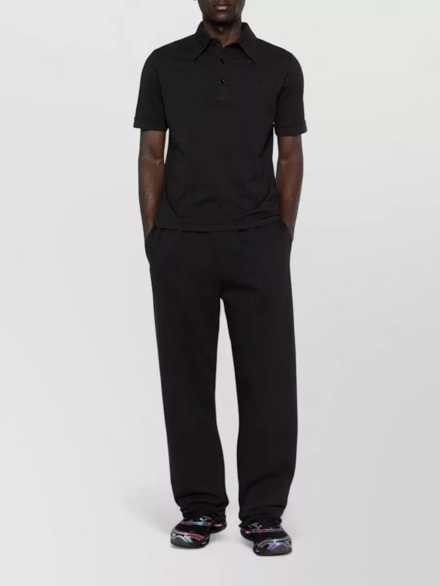 Mm6 Maison Margiela Cotton Logo-Embroidered Short-Sleeve Polo Shirt