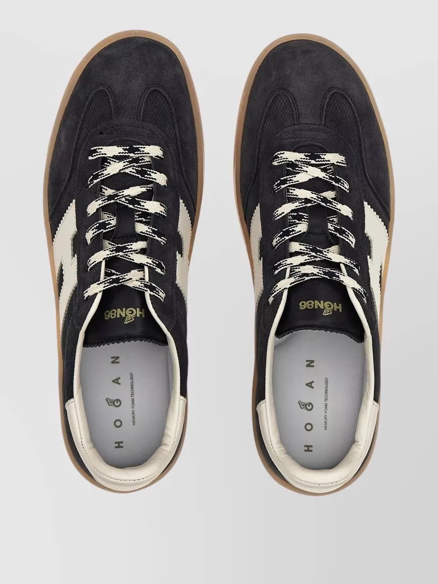 Hogan Sneakers Round Toe Contrasting Rubber Sole