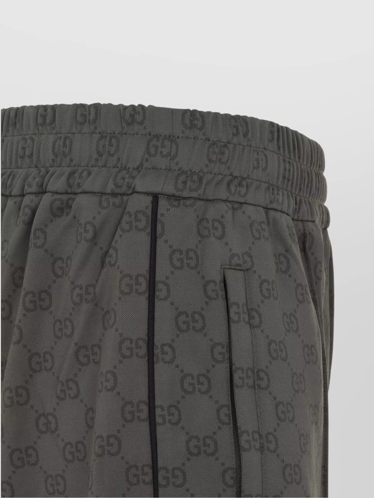 Gucci Straight-leg Trousers In Subtle Checkered Pattern In Gray