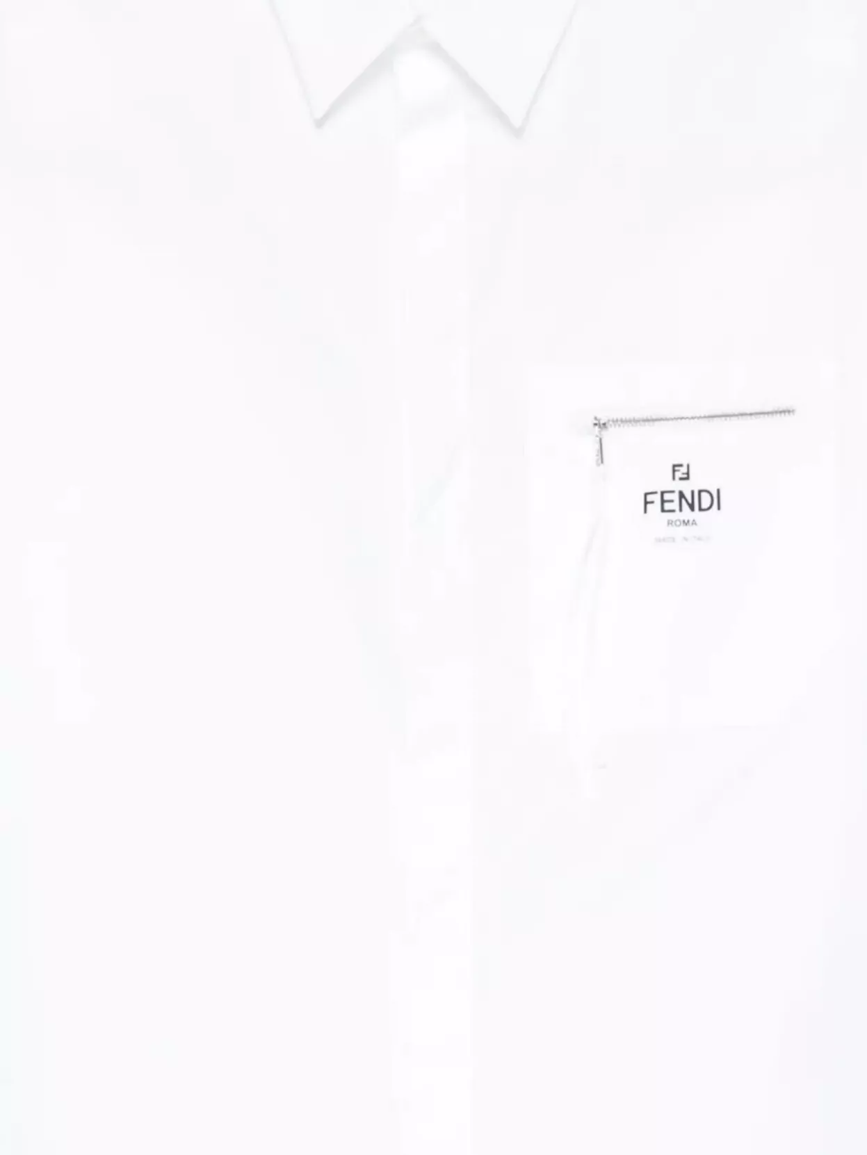Fendi Cotton Shirt Boxy Fit Zip Pocket