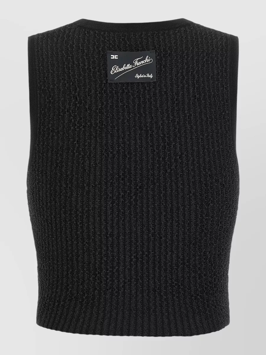 Elisabetta Franchi Ribbed Sleeveless Knit Top