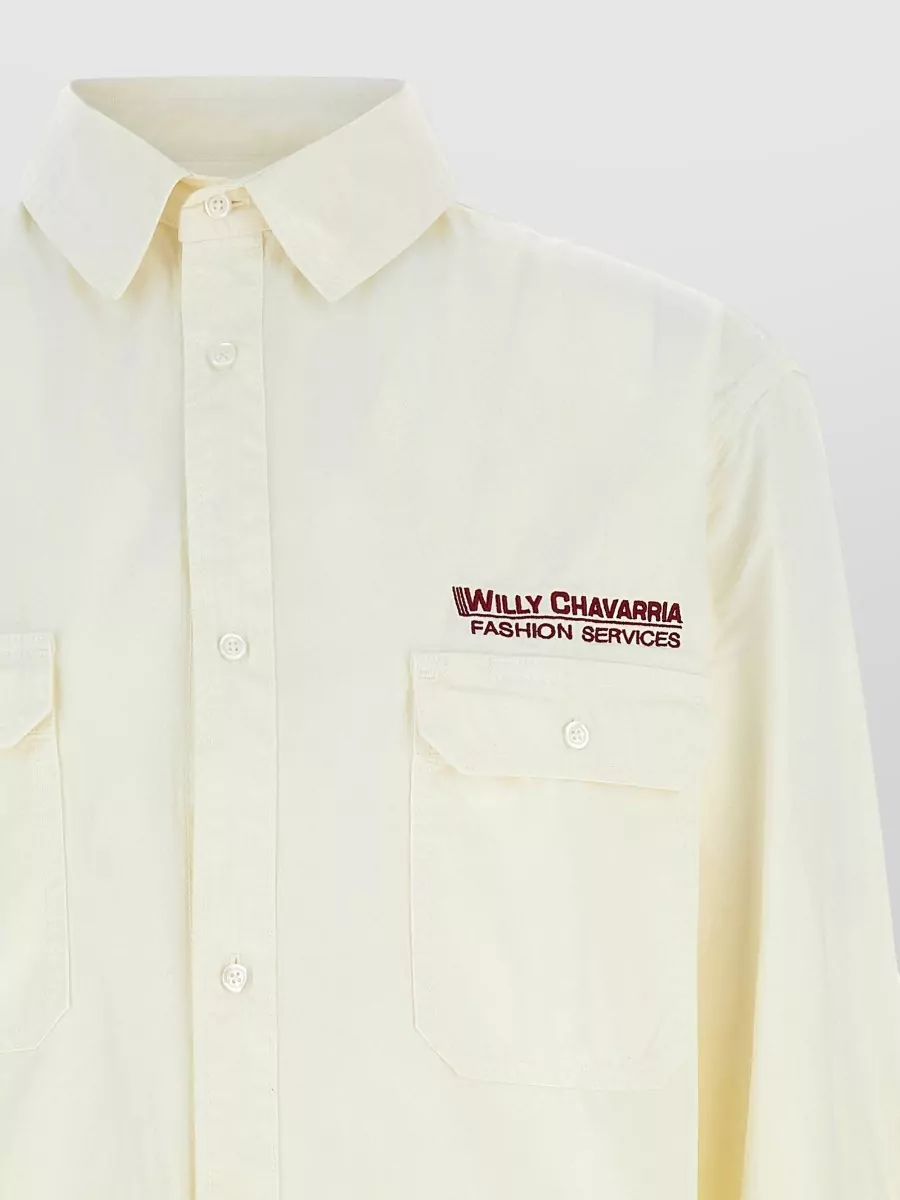 Willy Chavarria Cotton Oversized Long-Sleeve Shirt