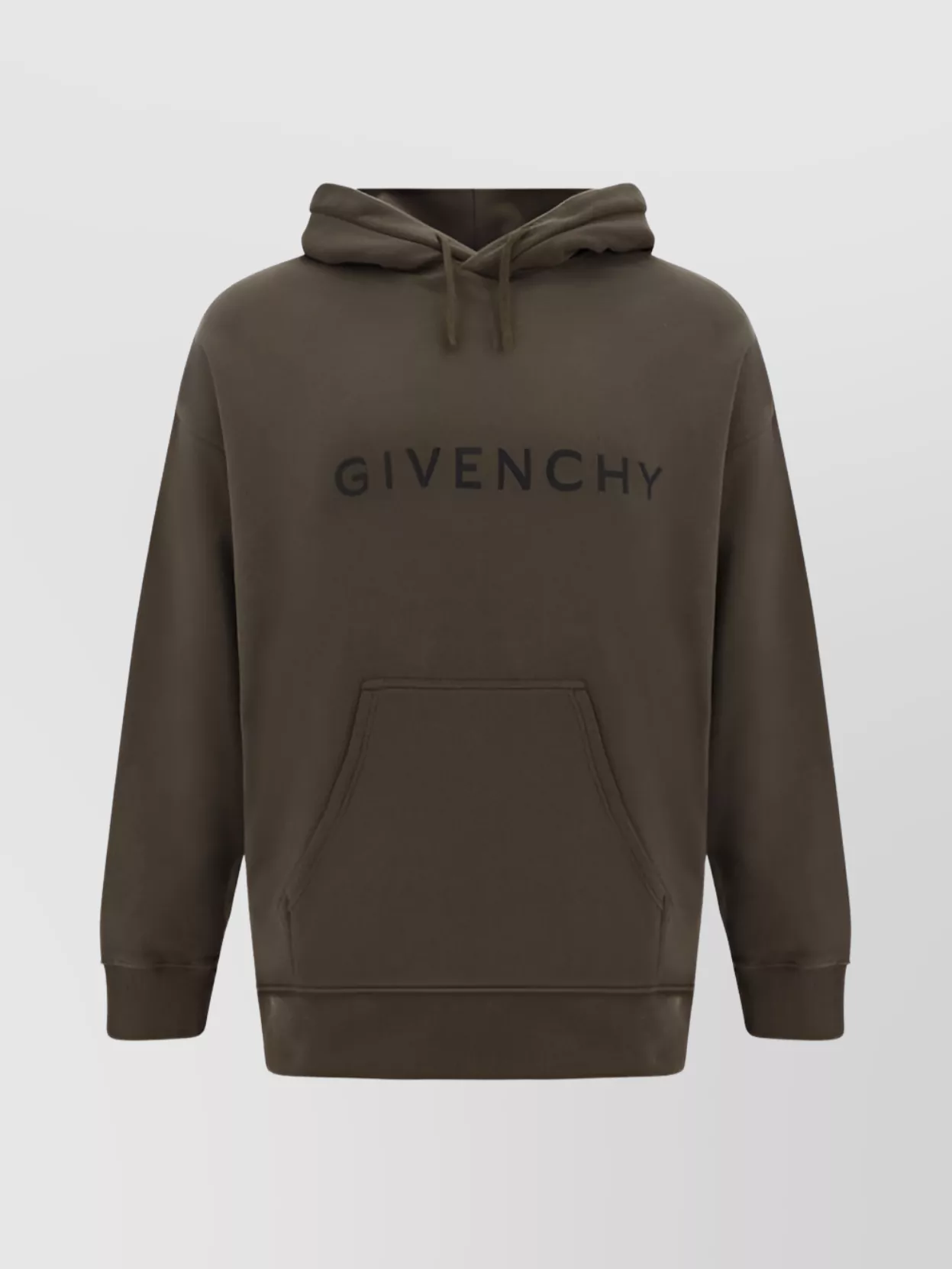 Givenchy Cotton Hooded Sweatshirt Kangaroo Pocket In Brown