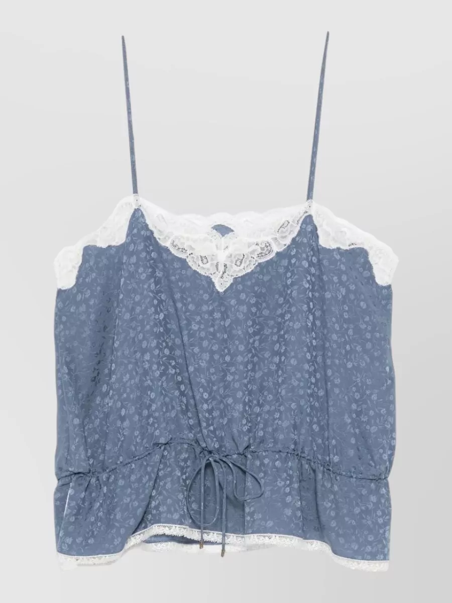 Chloé Silk lace-trim v-neck camisole top