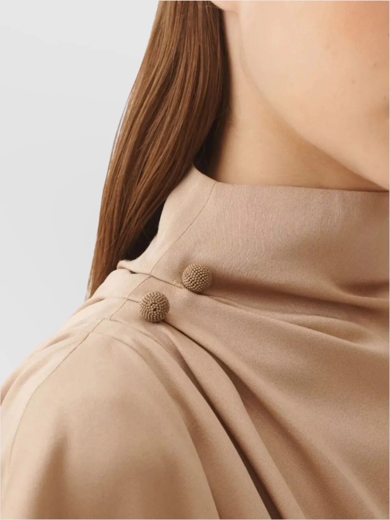 Fabiana Filippi Sleeveless High Neck Draped Top With Buttons