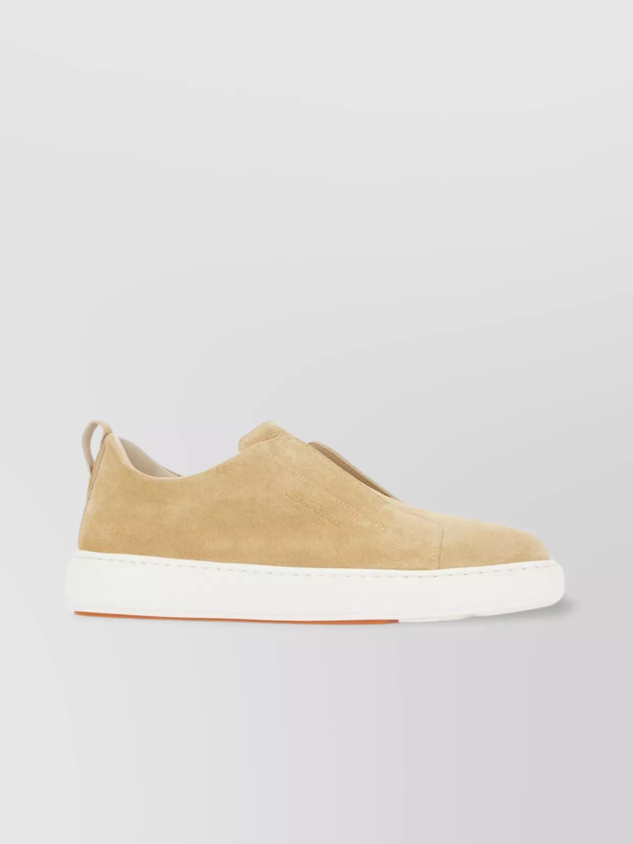 Santoni Slip Ons In Suede In Nude
