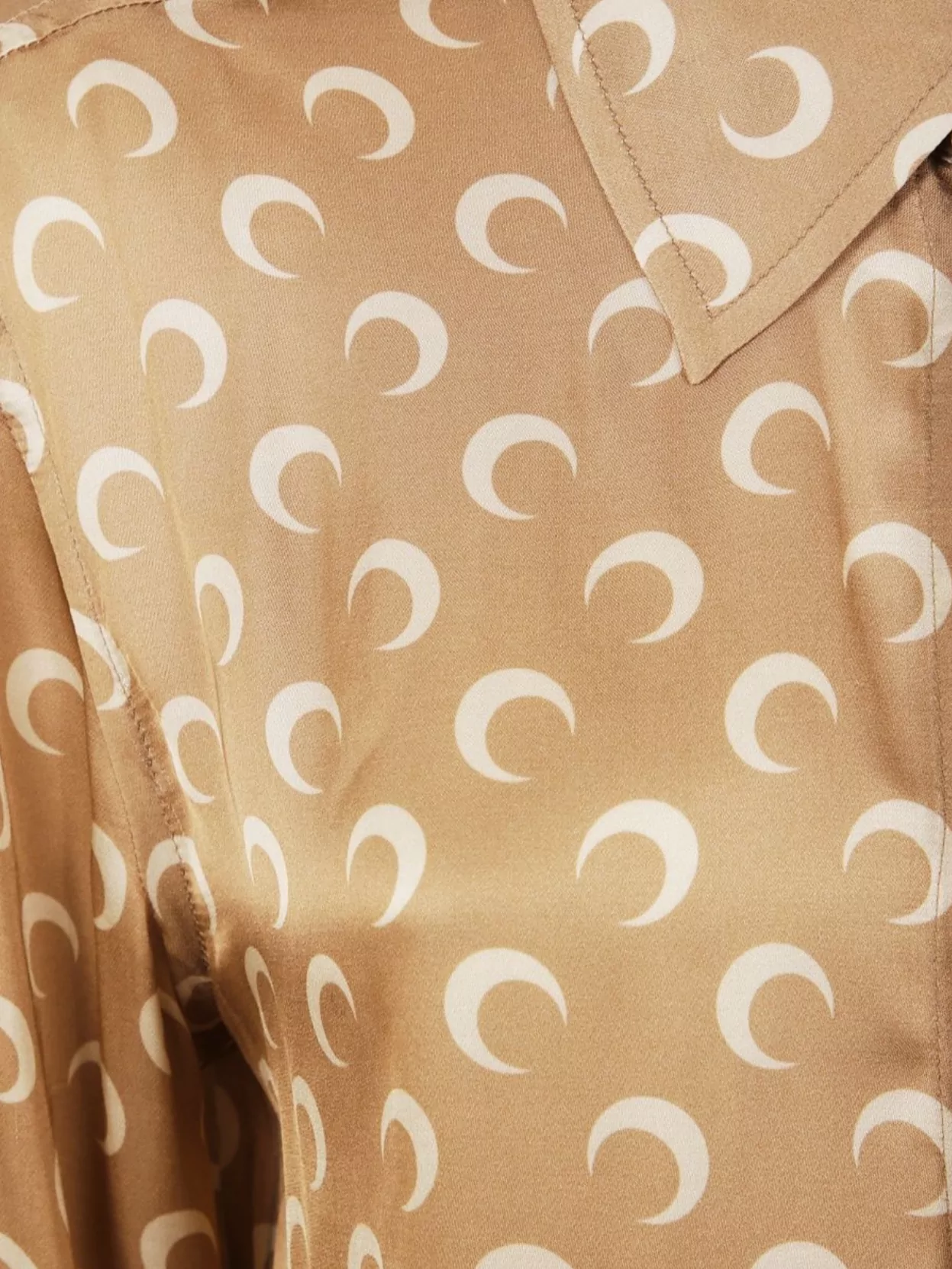Marine Serre Satin Shirt With Moon Print Buttons