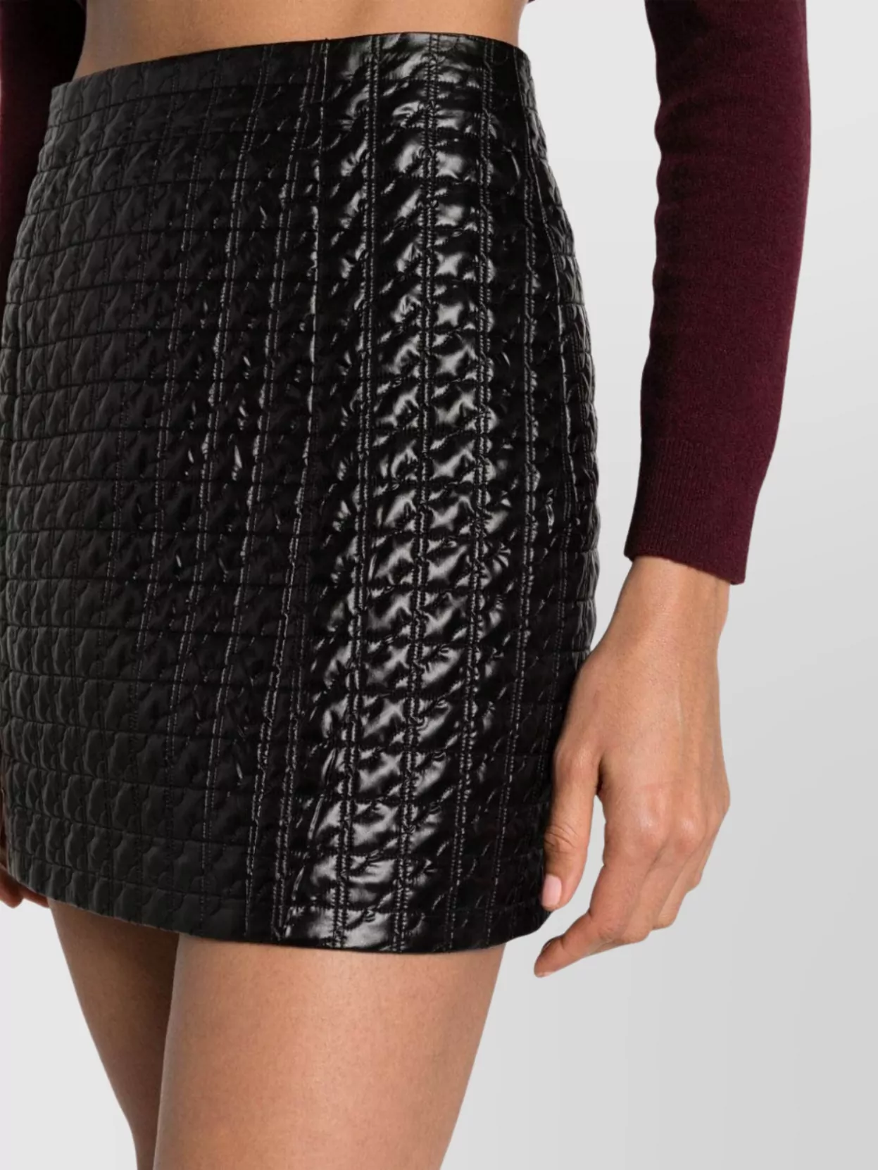 Patou Textured Black Mini Skirt With Fitted Silhouette