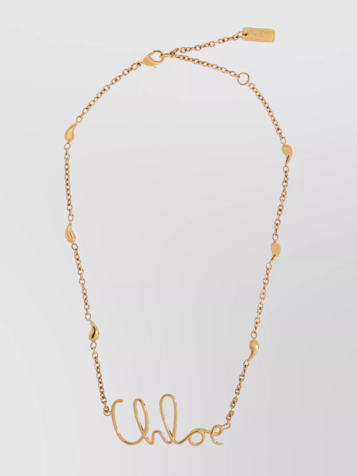 Chloé Adjustable chain necklace script pendant | The Fashion