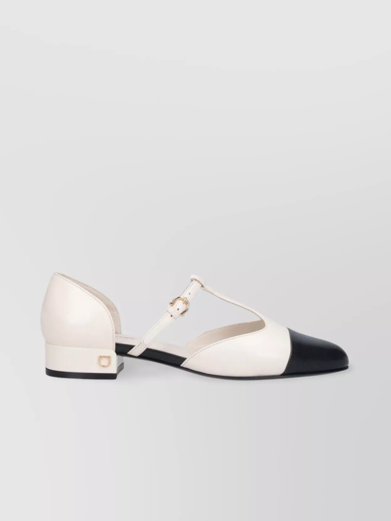 Ferragamo Block Heel T-Bar Strap Ballerina Shoes