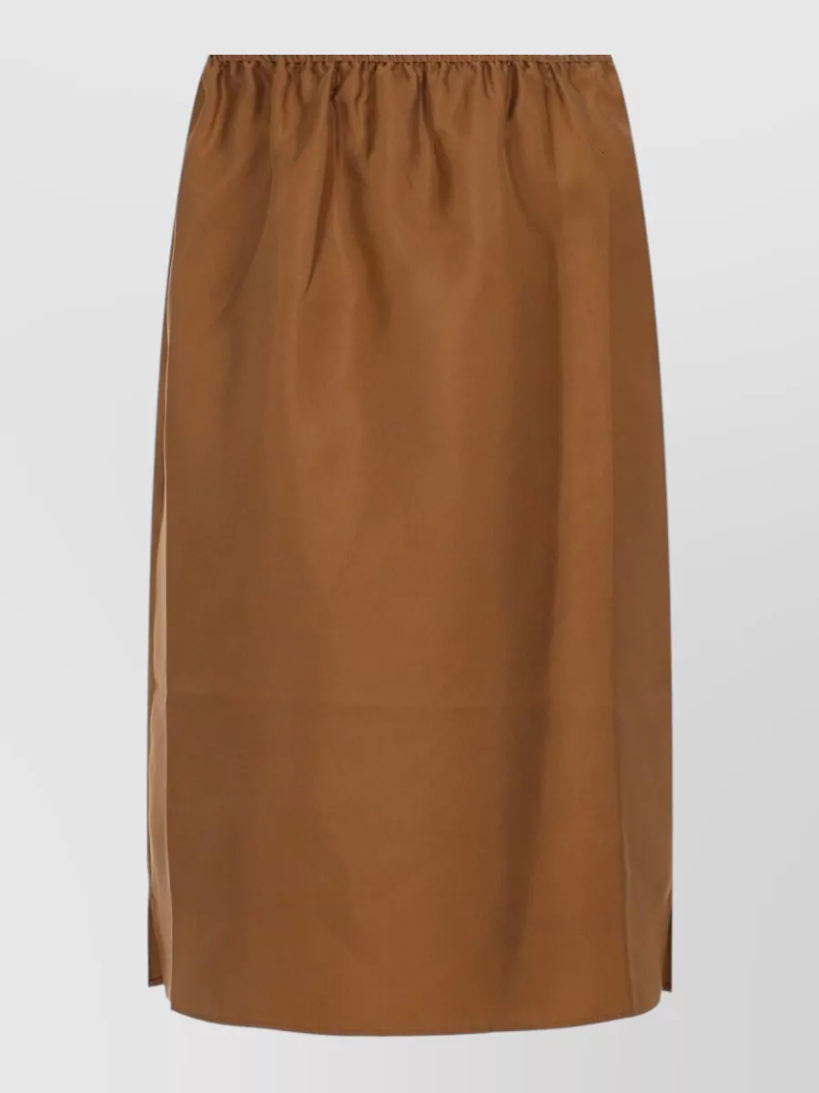 Loulou Studio Silk Midi Straight Skirt