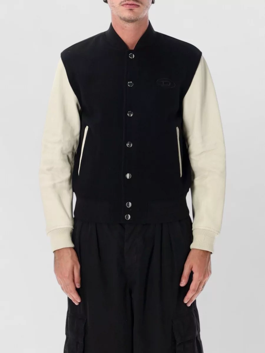 Diesel wool-blend colour-block bomber jacket