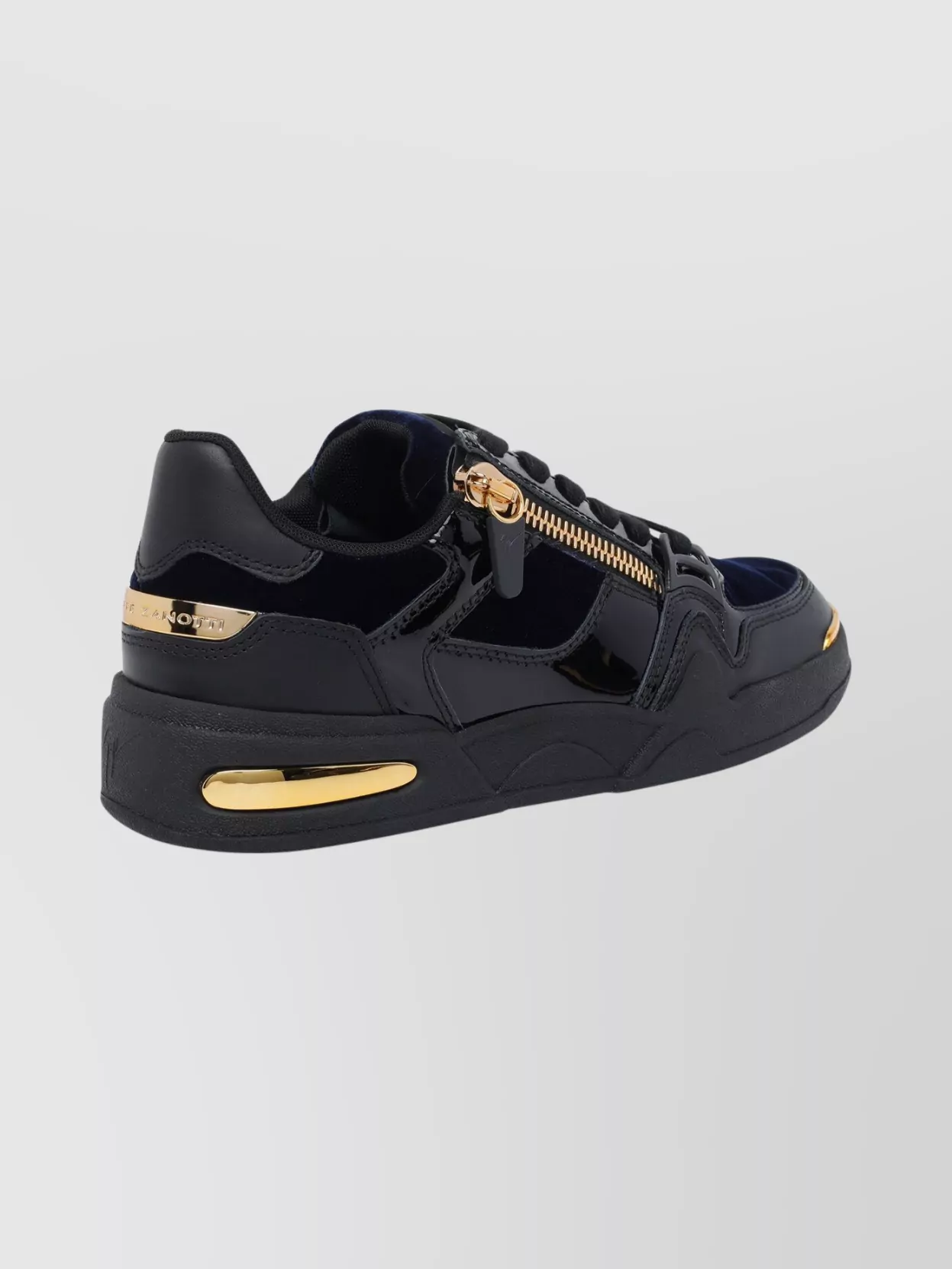 Giuseppe Zanotti Low Top Sneakers With Round Toe And Gold Accents