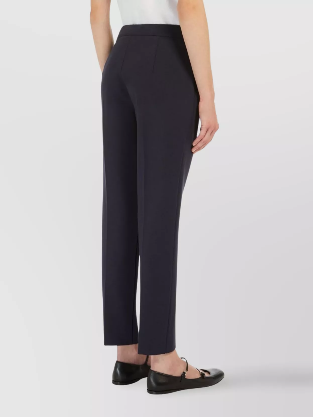 Max Mara Straight Line Double Jersey Trousers With Pockets