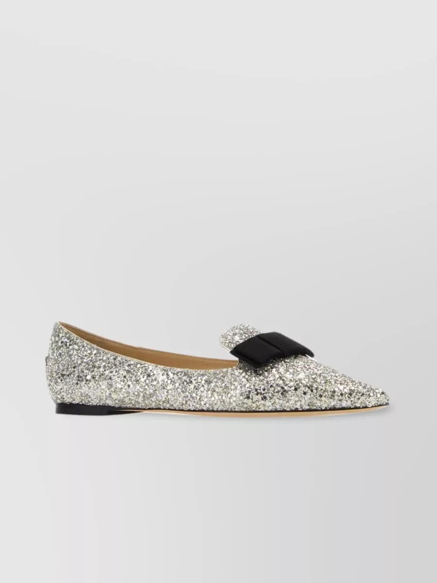 Shop Jimmy Choo Sequin-covered Gala Ballet Flats In Cream