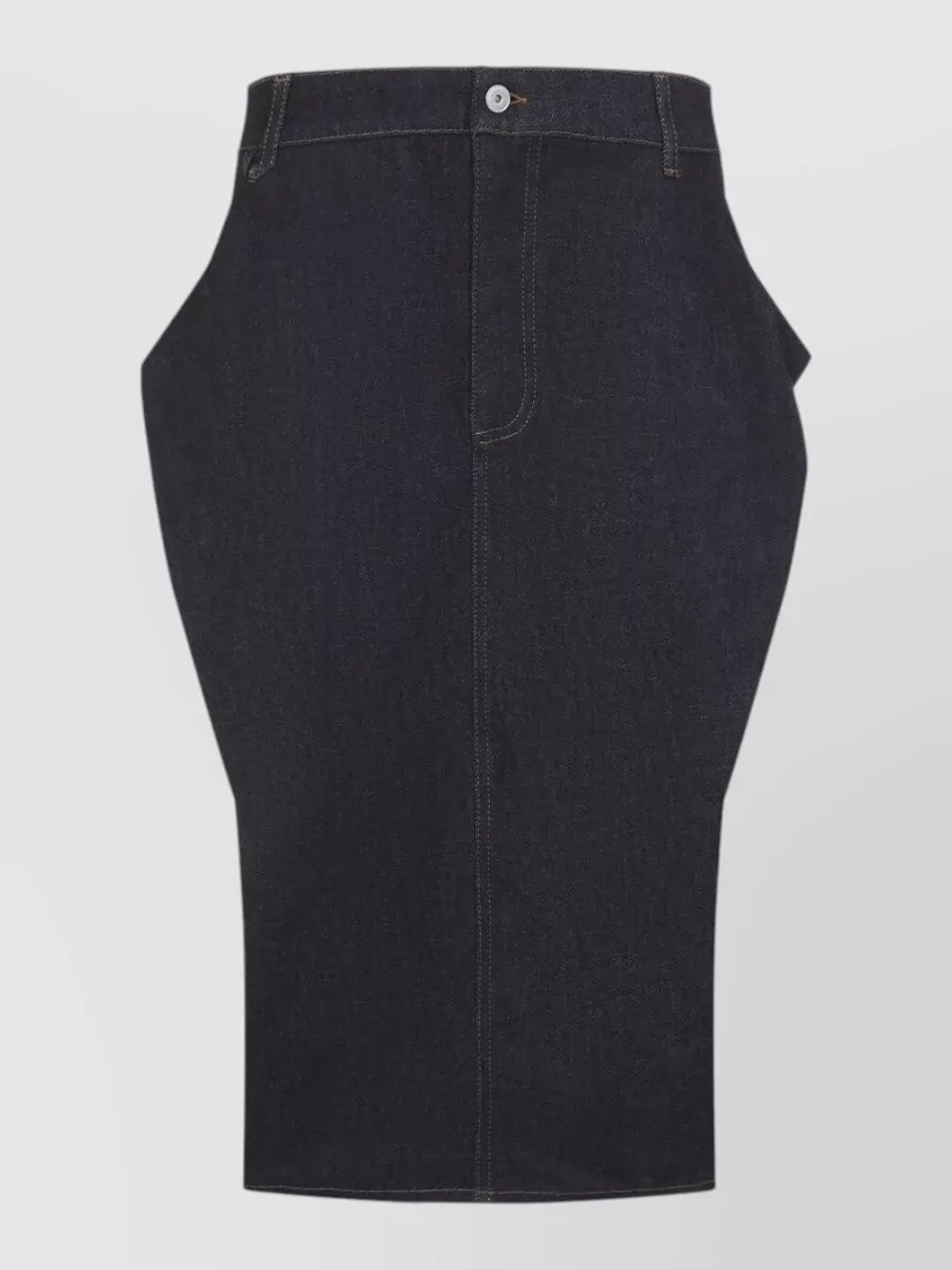 Jacquemus Denim High-Rise Sculpted Midi Skirt