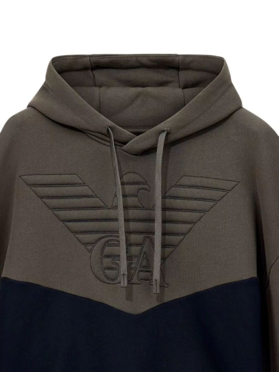 Emporio Armani Cotton Colour Block Hoodie