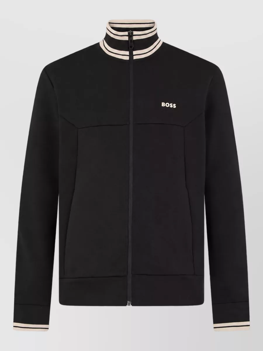 Boss high collar zip sweatshirt