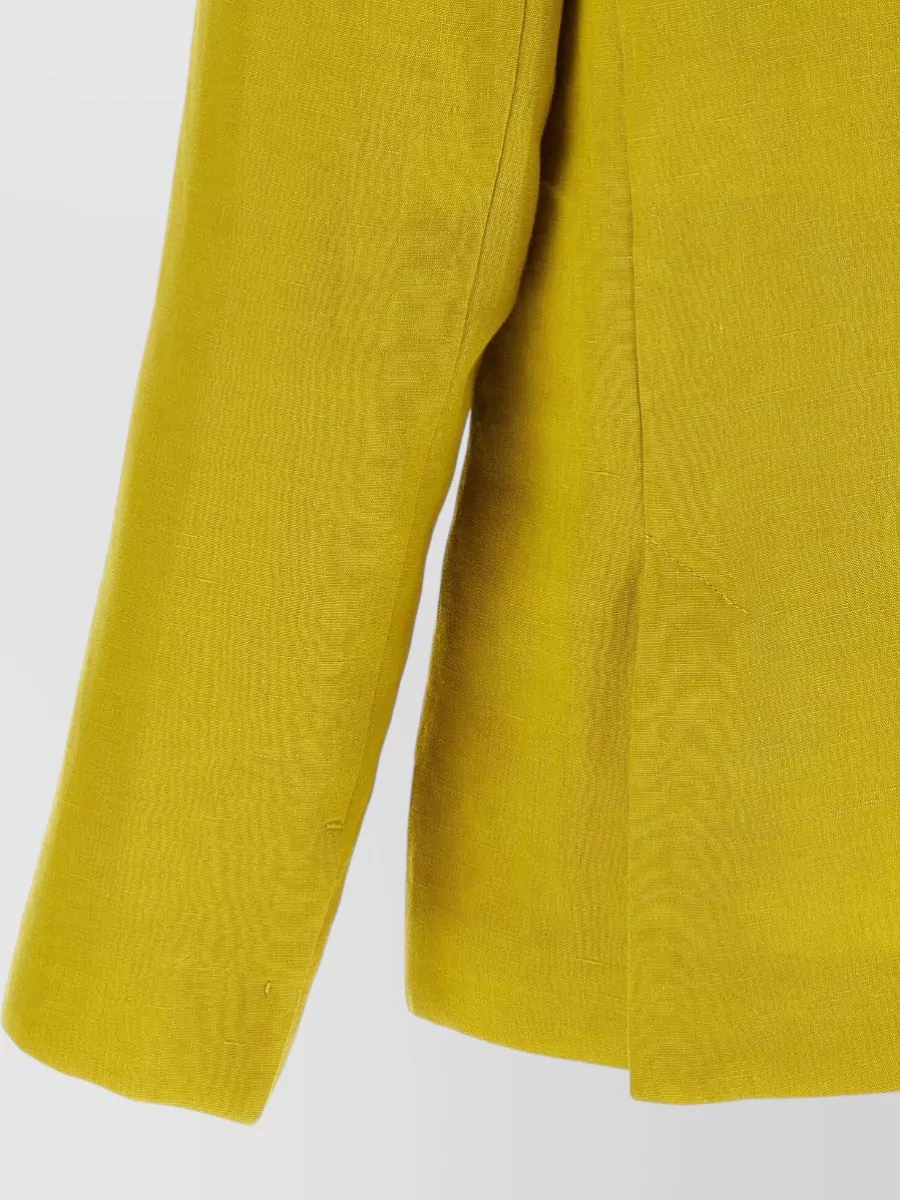 S Max Mara Linen Single-Breasted Blazer