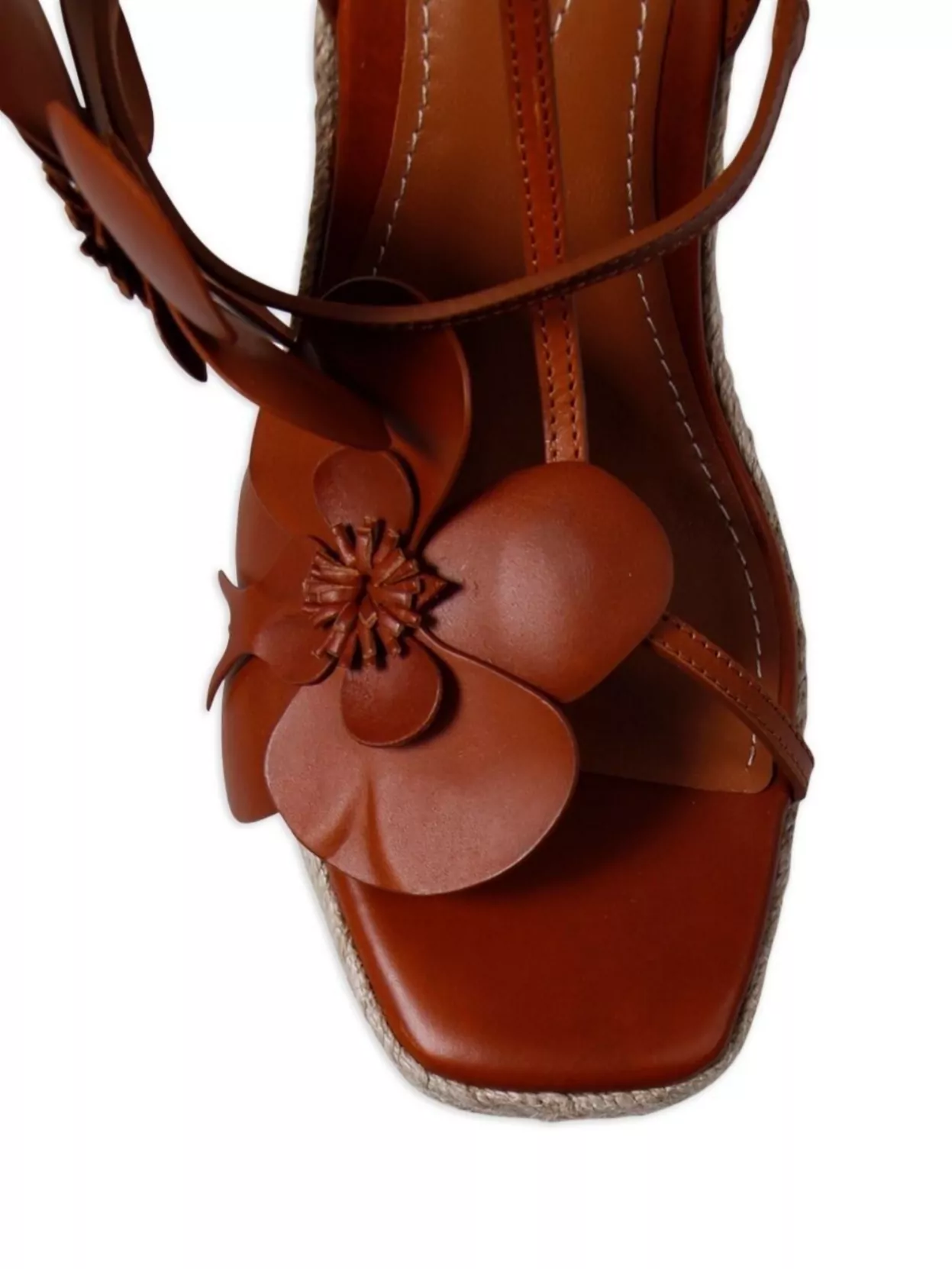 Zimmermann Heel Wedge Sandals Floral Embellishment In Brown