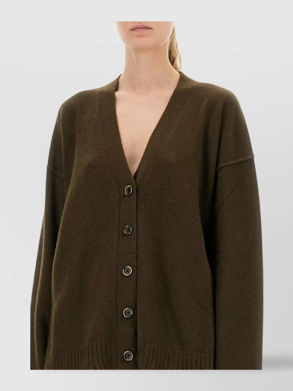 Uma Wang Cashmere Cardigan With Ribbed Hem And Buttons