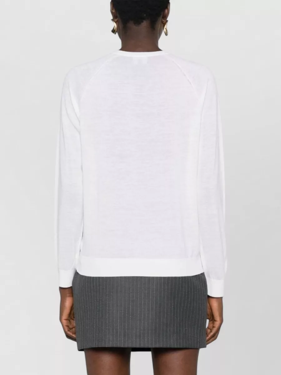 Emporio Armani Wool Fine-Knit Raglan-Sleeve Jumper
