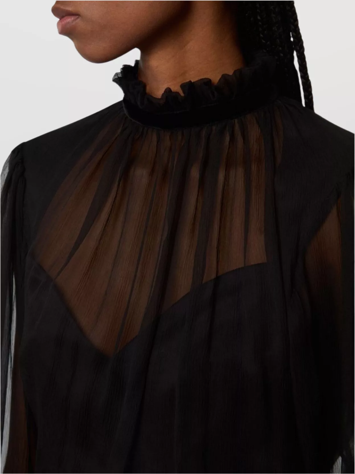 Nina Ricci Balloon Sleeve Sheer Top
