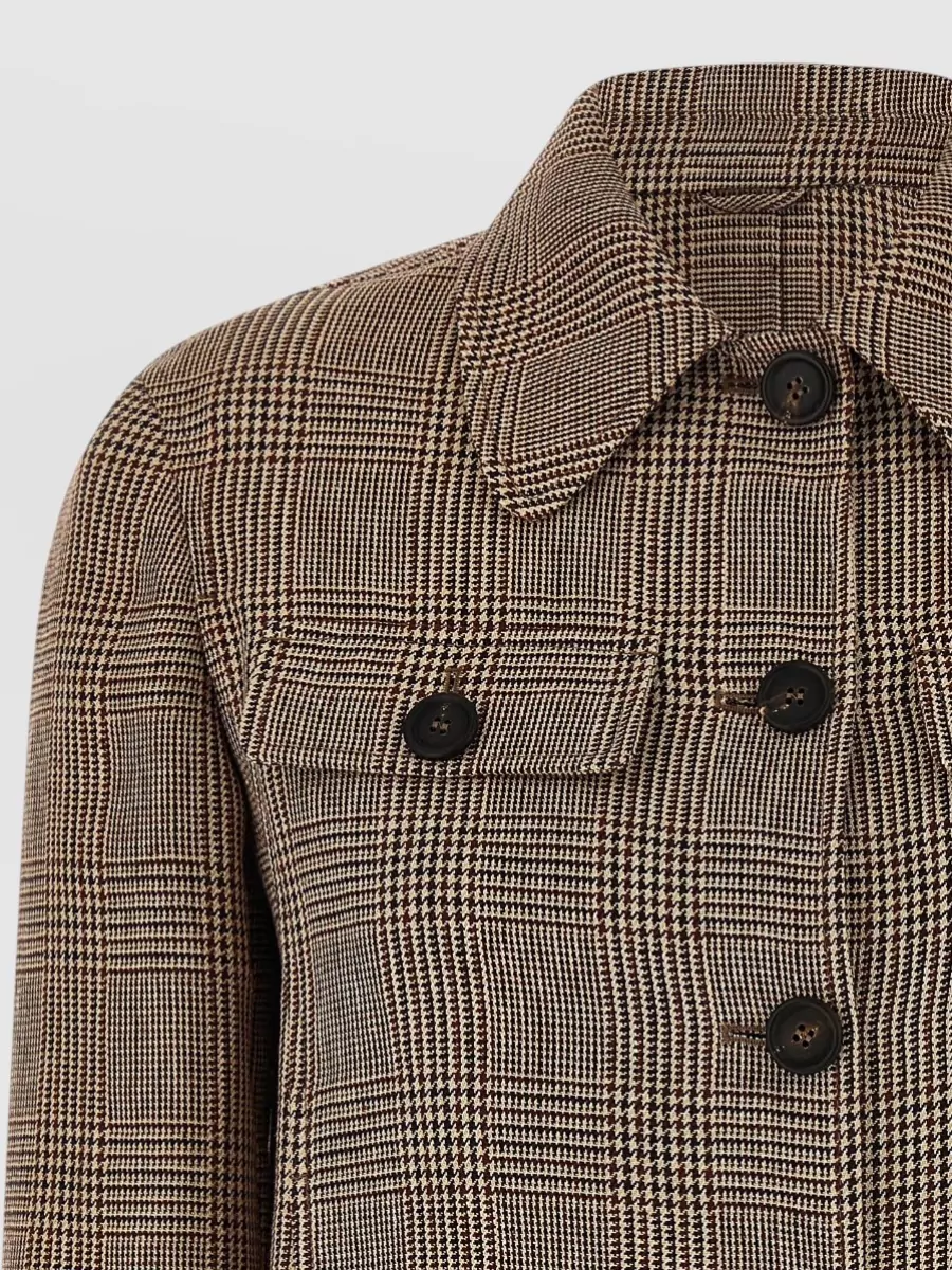Brunello Cucinelli Linen Checked Cropped Jacket