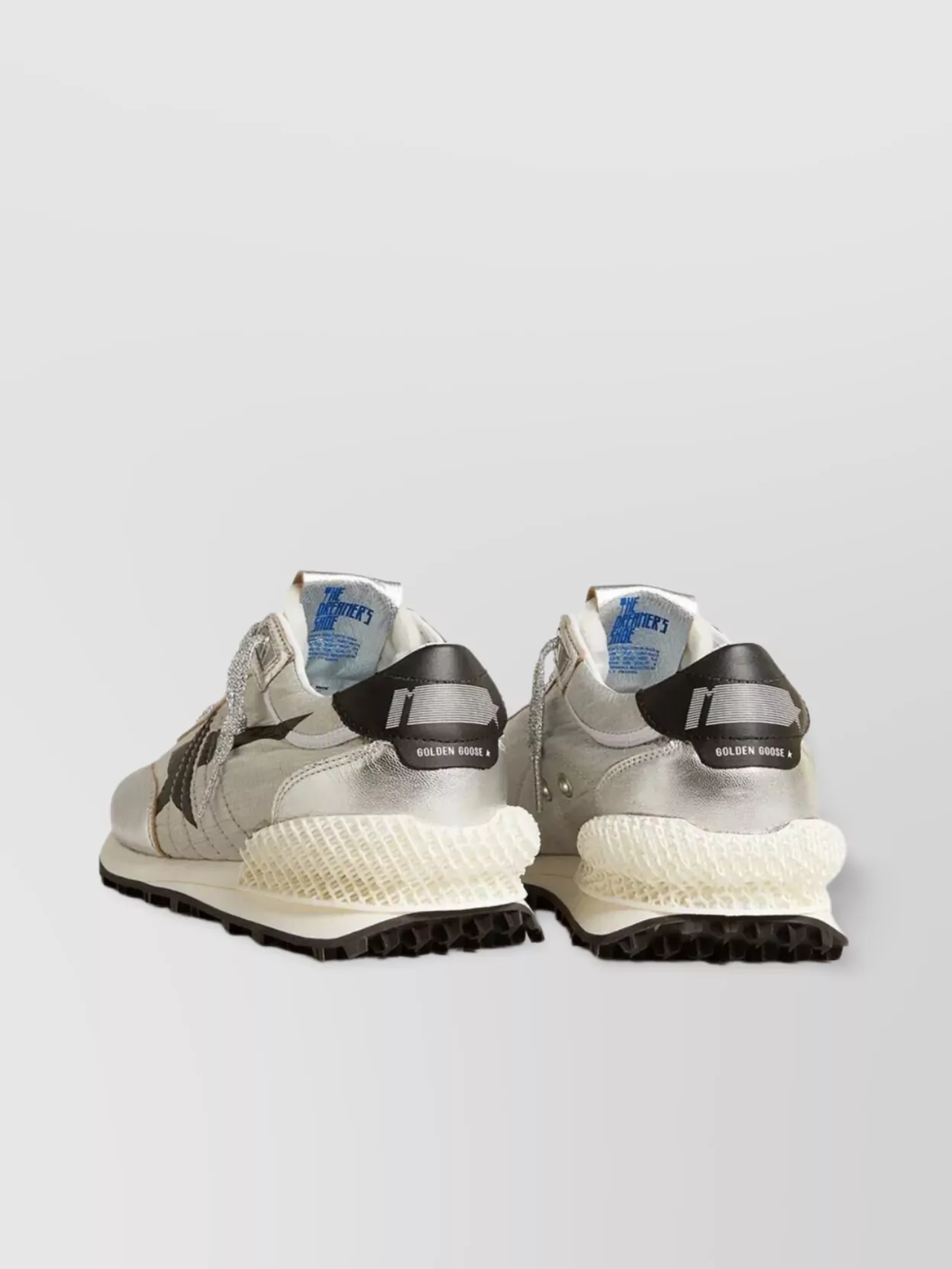 Golden Goose Marathon Nylon Sneakers Silver Black Star