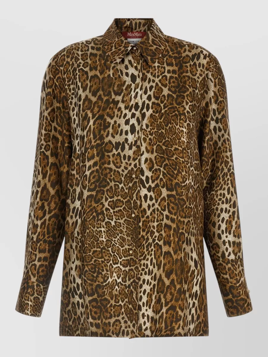 S Max Mara silk animal-print blouse