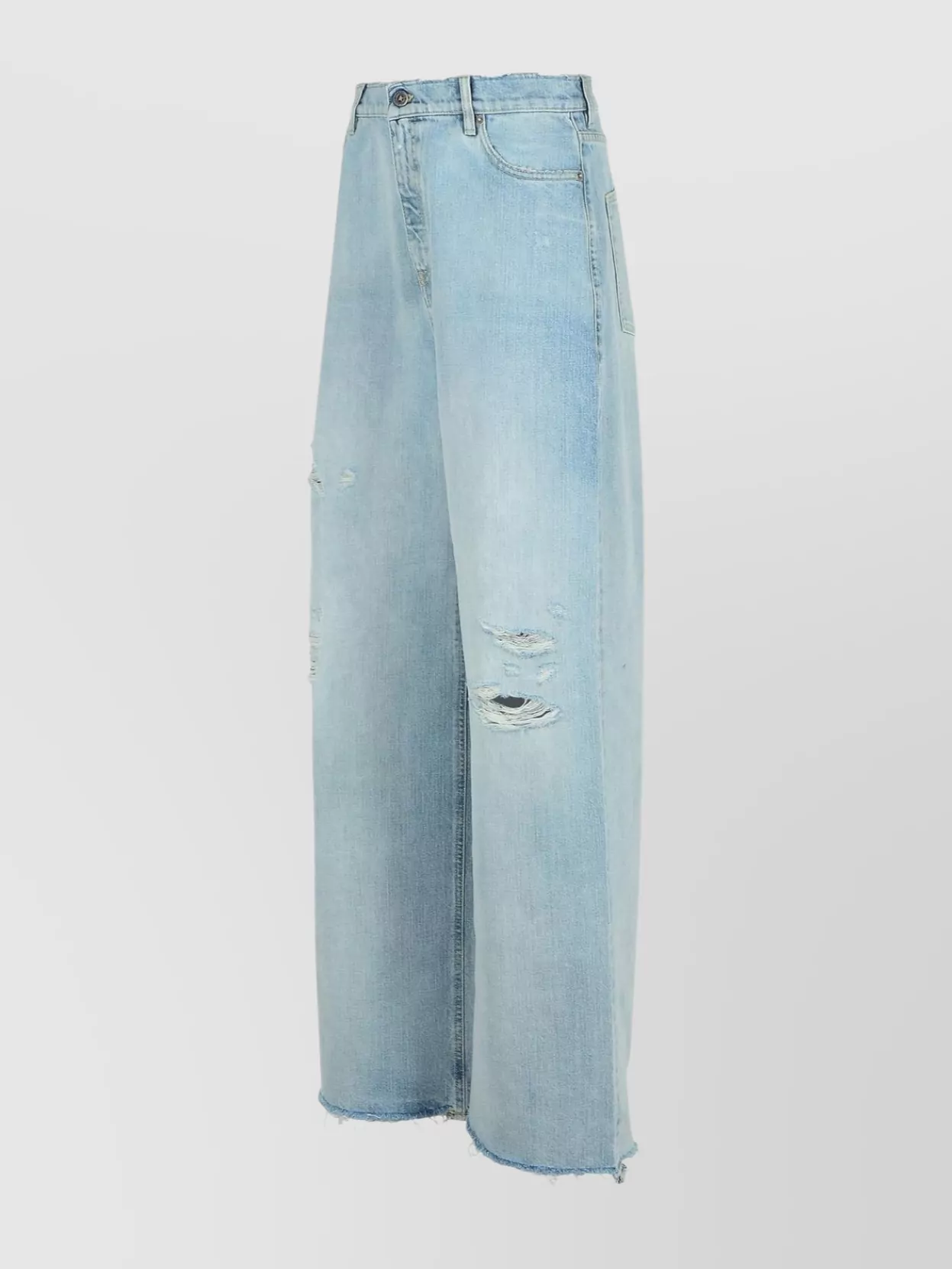 Golden Goose Wide Leg Boyfriend Jeans With Distressed Details