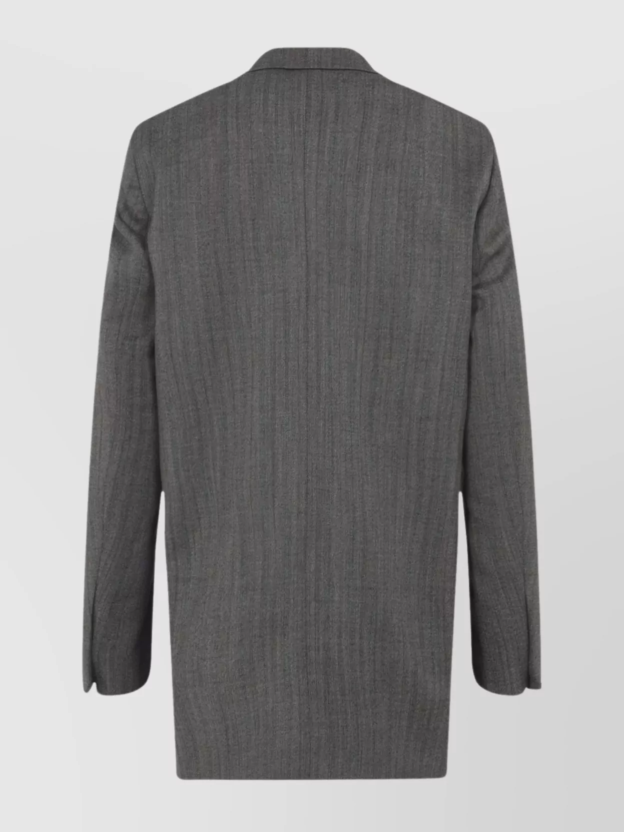 Dries Van Noten Longline Jacket With Notched Lapels And Pockets In Gray
