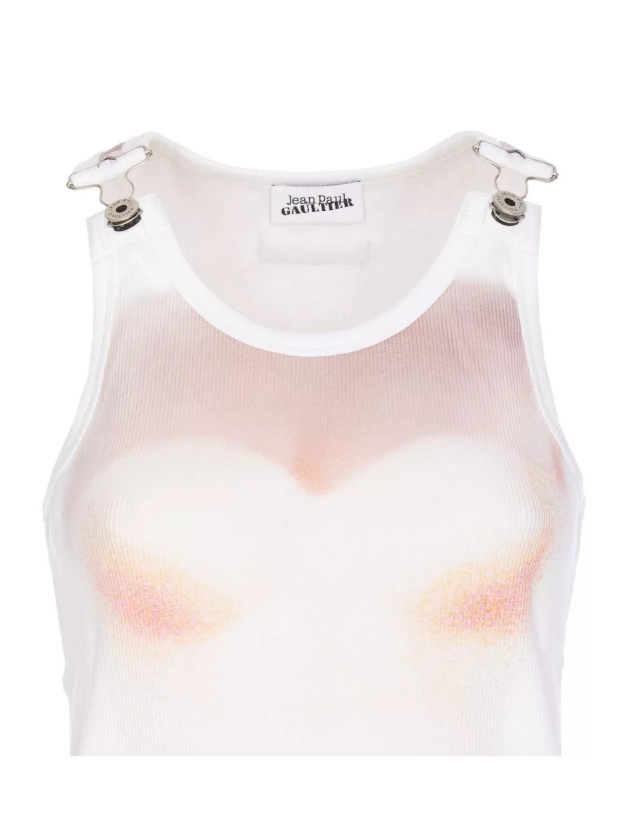 Jean Paul Gaultier Sheer Mesh Top Featuring Graphic Print