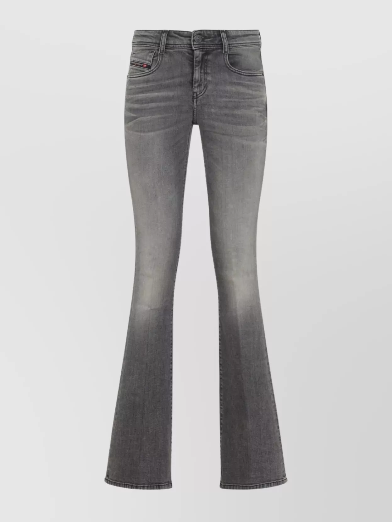 Diesel Five-pocket Design Flared Jeans In Gray